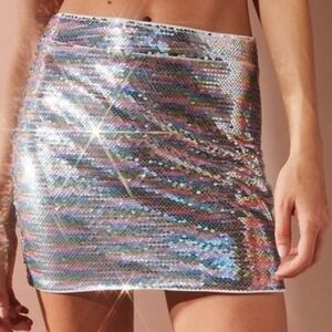 Urban Outfitters rainbow sequint Mini skirt.
